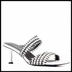 NWT Fashion To Figure Women's Black White Slip On Patti Heel Faux Leather Sz 7W